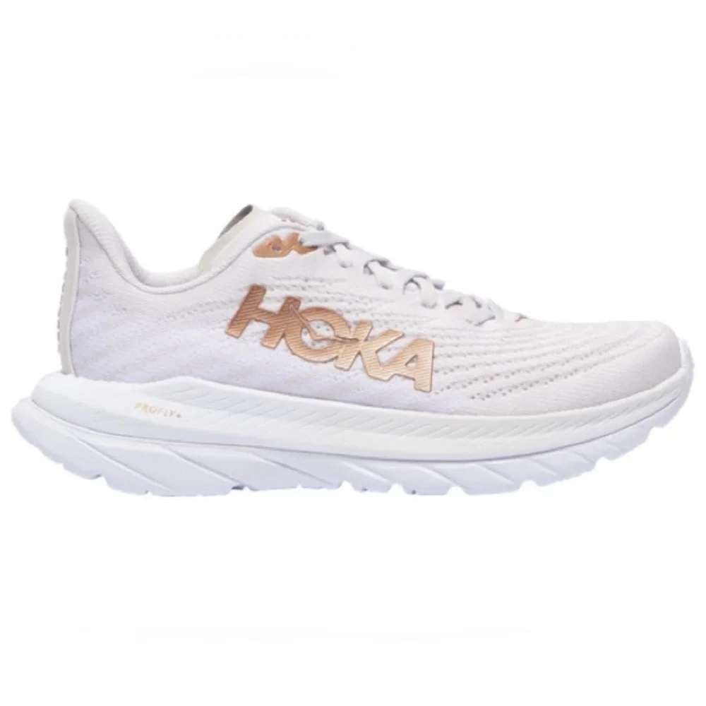 Hoka Mach 5 White Copper Athletic Running Shoe Women’s Size 9 - Picture 1 of 14